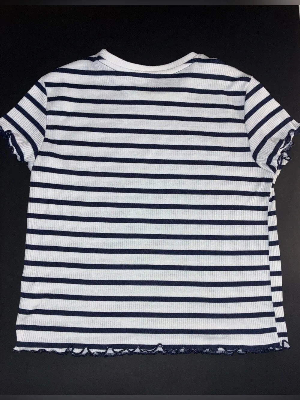 Old Navy White and Navy Stripe Short Sleeve Tee